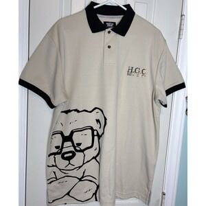 Hustle Gang Polo Shirt Mens XL Bear Streetwear Hip Hop